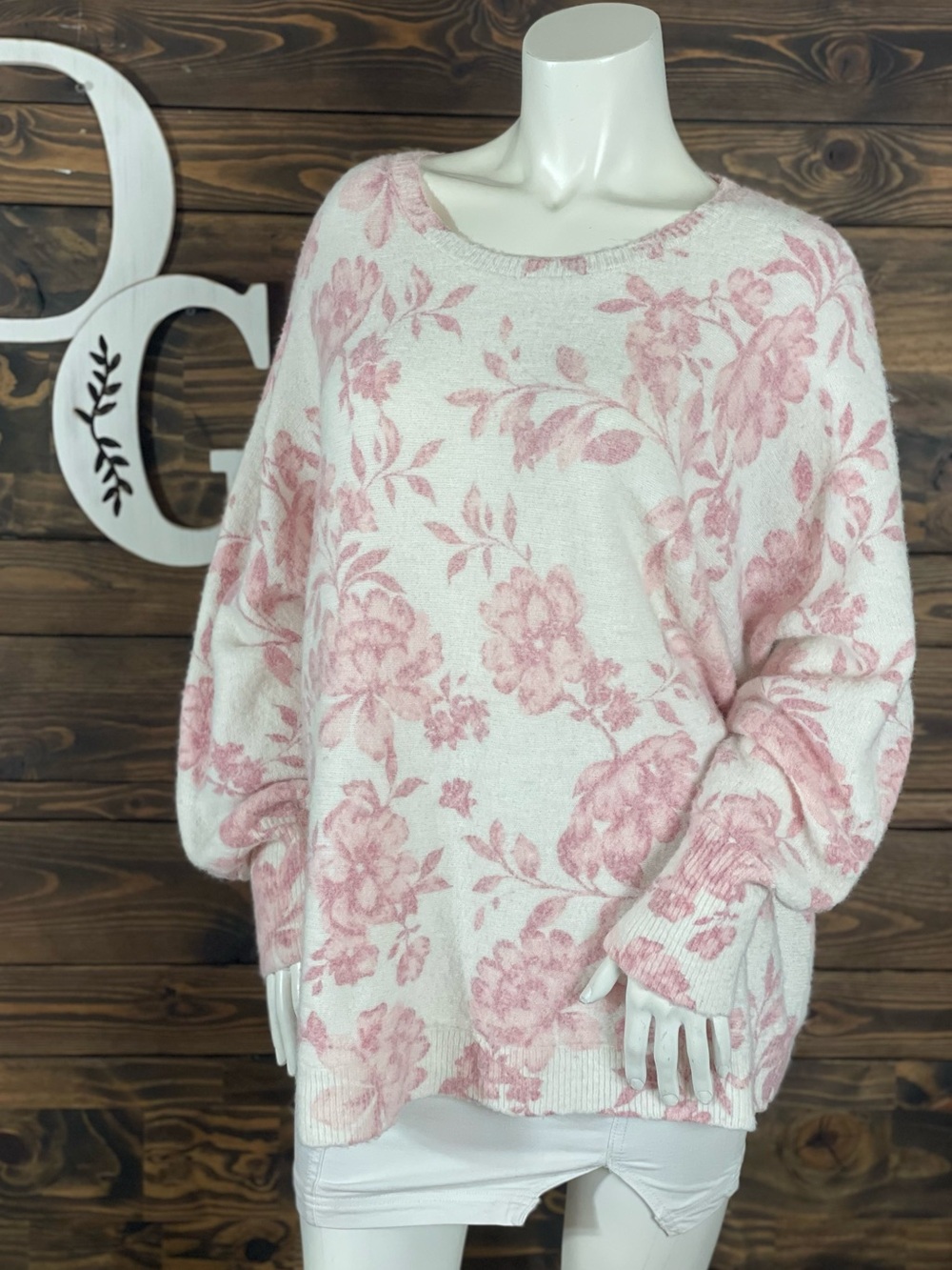 Joie | Cozy Floral Print Knitted Crewneck Sweater